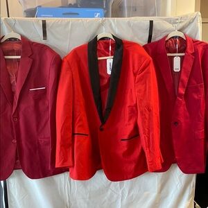 Three Triple XL Men's Red Blazer bundle